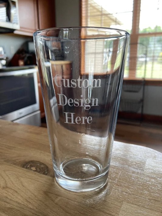 Personalized engraved pint glass